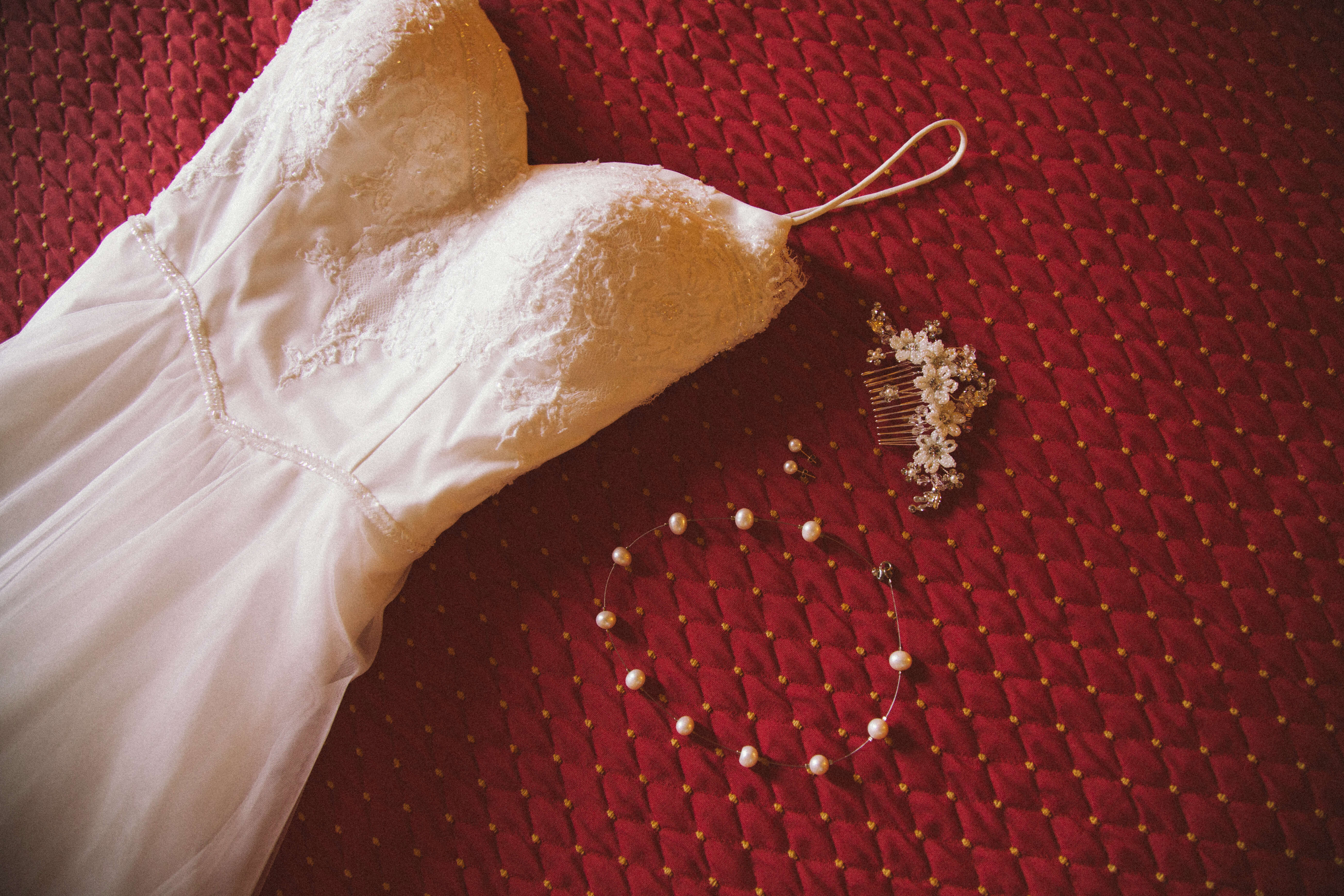 Gown taken off before wedding dress preservation